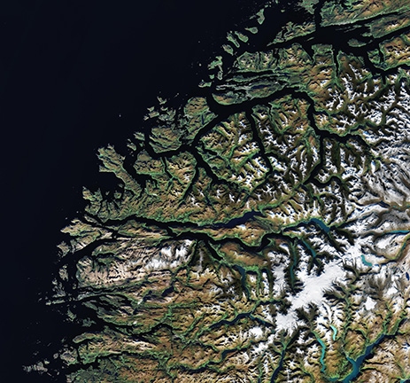 Jostedalsbreen (contains modified Copernicus Sentinel data (2025), processed by ESA)