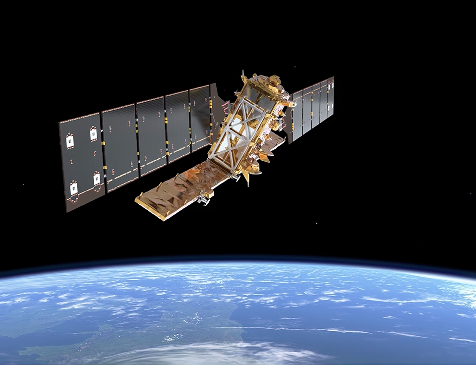 Radarsatellitten Sentinel-1 leverer kontinuerlige data som brukes til alt fra isovervåking til infrastruktur og maritim sikkerhet. Photo ESA Mlab